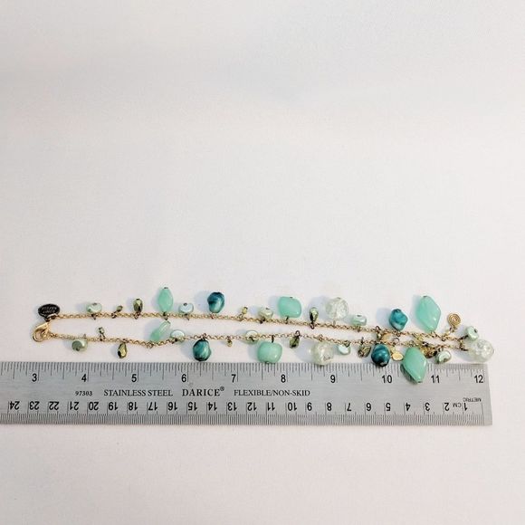 Ronit Nafshi Teal Glass Beaded Necklace Beachy! - Picture 5 of 8